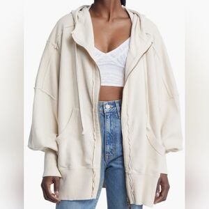 Free People Camden Oversize Cotton Distressed Hoodie Size Medium We The Free